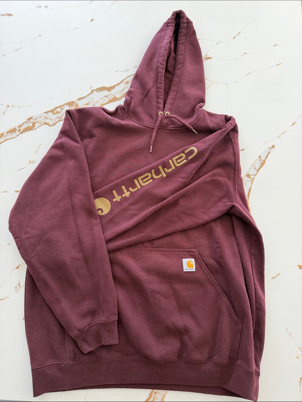 Carhartt Men's Hoodie - Burgundy Size XL